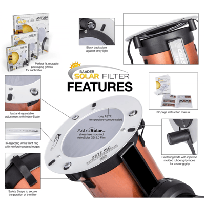 Baader AstroSolar Spotting Scope Filter OD 5.0 (50mm-150mm)