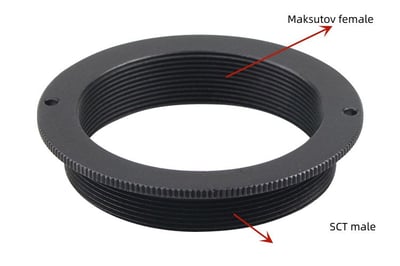 All-Star Telescope SCT Male to Maksutov Female Adapter