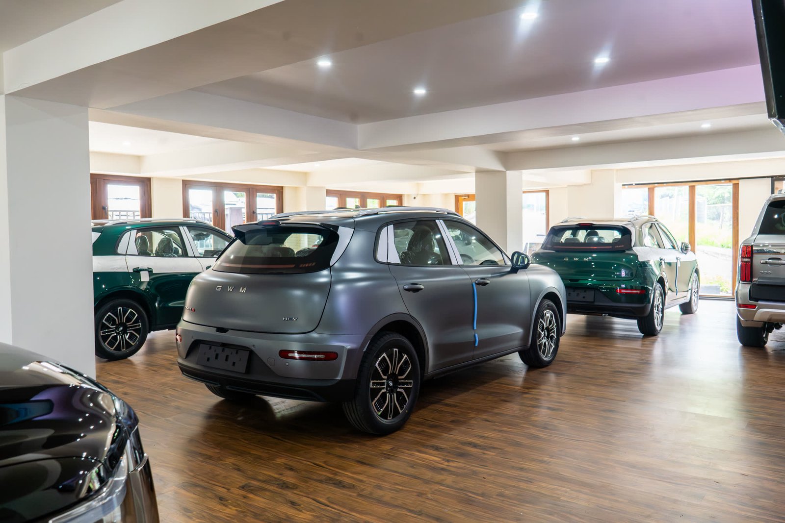 Matte-grey ORA 5 amid new arrivals in the showroom