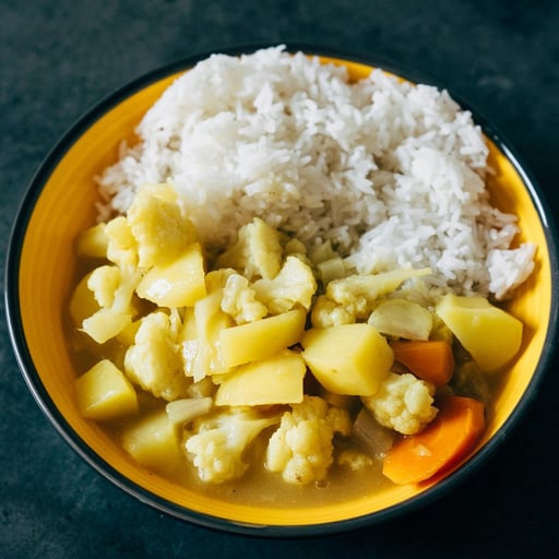 Mixed Veg Curry with Rice