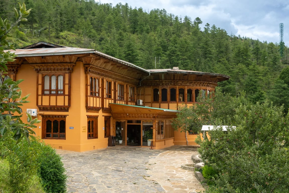The lodge on its hillside