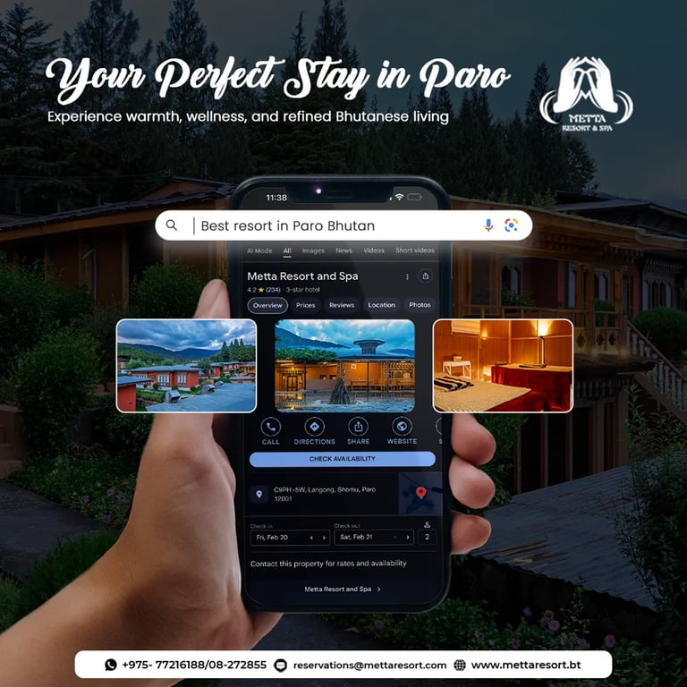 Social media post design for Metta Resort