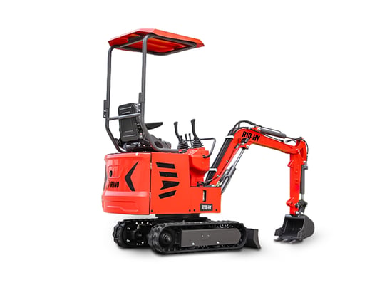 Minikoparka RINO R10-HY — zbliżenie na kabinę