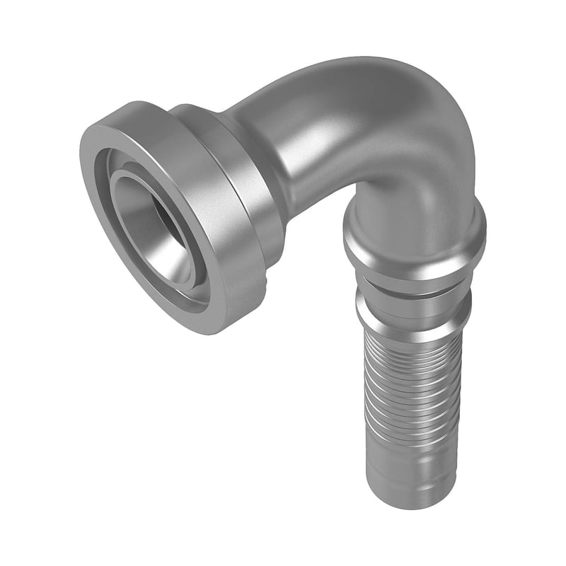 STAUFF 6100095415 Schlauchnippel mit SAE-Flanschanschluss aus Stahl (Interlock)