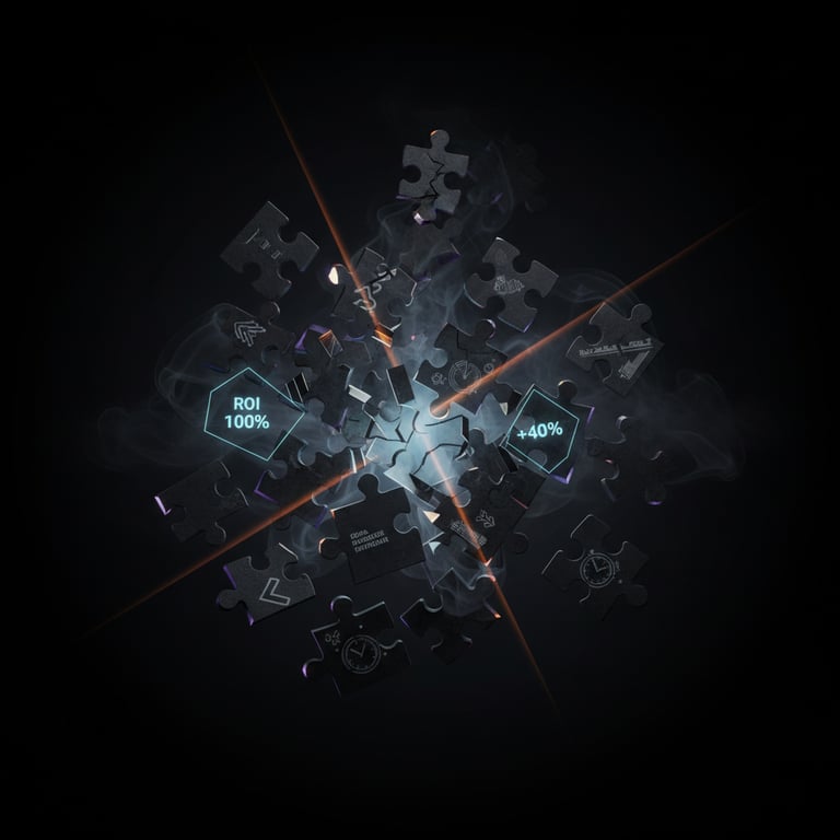 Traditional consulting limitations shown as incomplete puzzle pieces