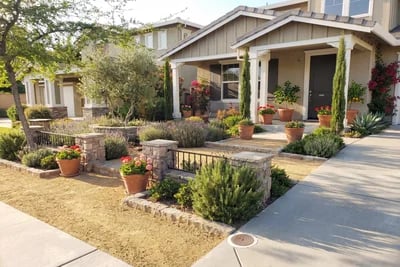 Diy Front Yard Landscape Project Concept To Final transformed to Mediterranean Garden style