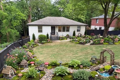 Front Yard Refresh transformed to Fairy Garden style