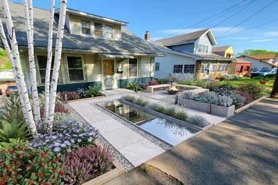 How To Make My Front Yard Look Better transformed to Scandinavian Modern style