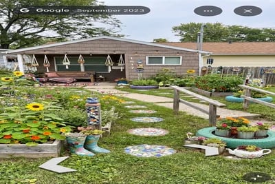 Ugly Yard Help transformed to Bohemian Eclectic style