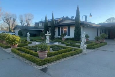 What Should I Do With The Front Yard In My New House transformed to Italian Renaissance style