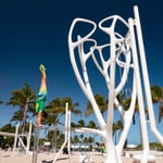 The stunning Leopard Tree by MyEquilibria, a sculptural fitness installation at Muscle Beach in Lummus Park.