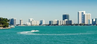 Woman jet skiing on Biscayne Bay