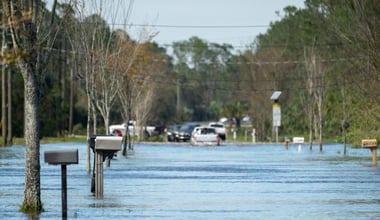 Flooding in residential streets in Florida