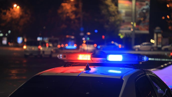 Police car at night in Fort Lauderdale