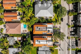 Aerial drone shot of a residential community in South Florida