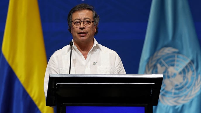 Colombian President Gustavo Petro attends the opening of the 16th United Nations Biodiversity Summit in Cali