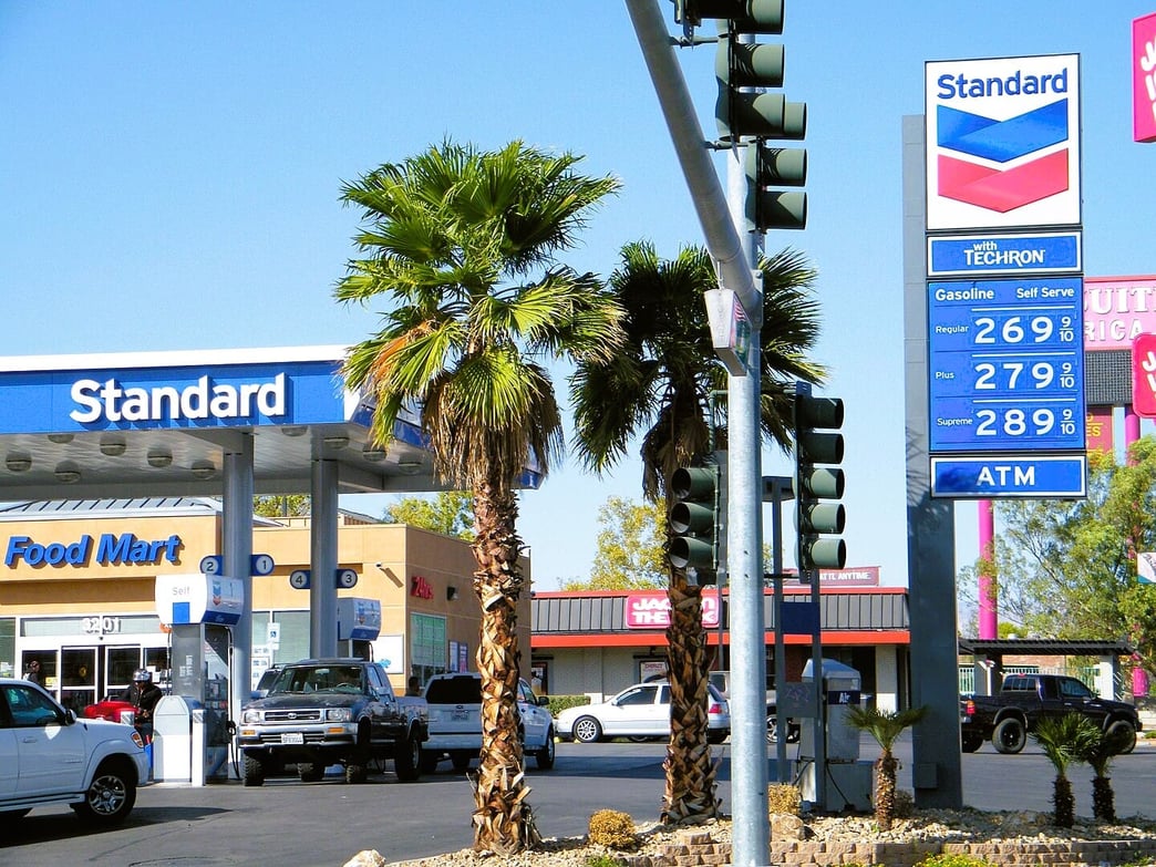 A Chevron station branded under the Standard name in Paradise, Nevada