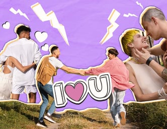 A Young Group of Friends in a Collage-Style Portrait Showcasing Open Relationships