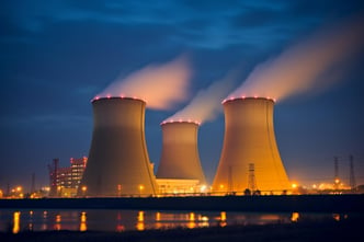 A cooling towers in a power plant