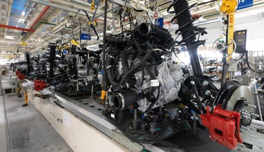 Automotive industry Interior of a modern, high-tech manufacturing facility