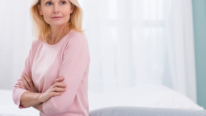 Beautiful senior woman relaxing at home