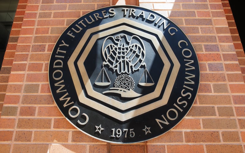 Emblem at the U.S. Commodity Futures Trading Commission in Washington, DC on August 20, 2017