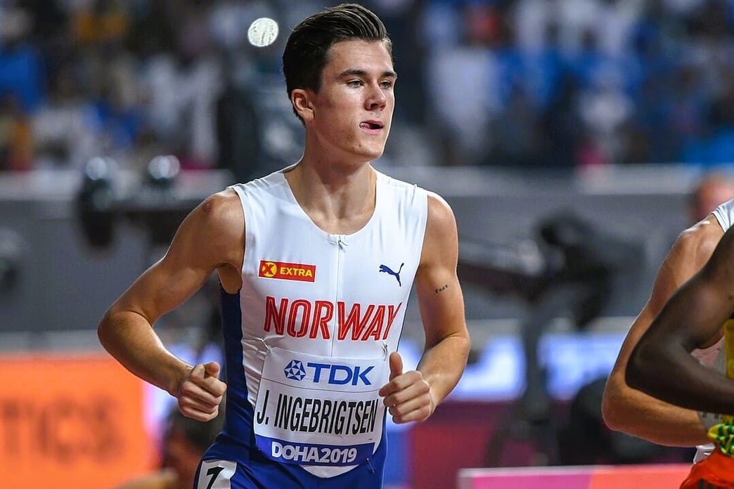 Jakob Ingebrigtsen at the 2019 World Athletics Championships in Doha By Erik van Leeuwen