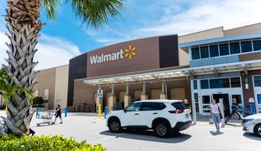 Pembroke Pines, Florida, USA - Aug 1, 2023 A Walmart Supercenter near Pines Boulevard