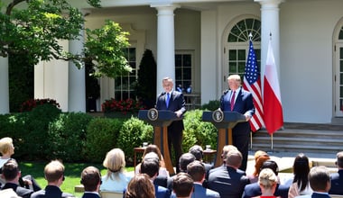 President Donald Trump and President Andrzej Duda of Poland hold a joint press conference in the Rose Garden of The White House