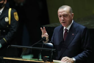 Turkish President Recep Tayyip Erdoğan addressed the participants of the 76th UN General Assembly proceedings at the United Nations (UN) General Assembly Hall