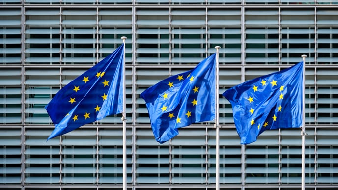 EU flags in front of European Commission