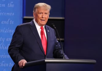 NASHVILLE, TENNESSEE - U.S. President Donald Trump participates in the final presidential debate against Democratic presidential nominee Joe Biden at Belmont University on October 22, 2020.