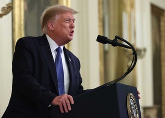 President Donald Trump speaks about 'Operation Legend Combating Violent Crime in American Cities' in the East Room of the White House July 22, 2020 in Washington, DC. By Shutterstock.com - Chip Somodevilla