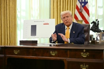 US President Donald Trump speaks from the Oval Office of the White House in Washington, DC, on March 7, 2025.