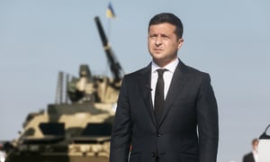 President of Ukraine Volodymyr Zelensky took part in the ceremony of raising the State Flag of Ukraine at the military airfield in Vasylkiv, Kyiv region