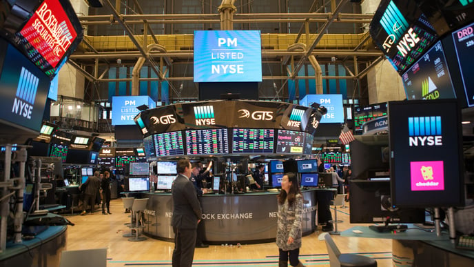 The NYSE American stock exchange located at 11 Wall Street, Lower Manhattan, New York City. In stock exchange billions of dollars of stocks are traded daily. By Shutterstock.com - orhan akkurt