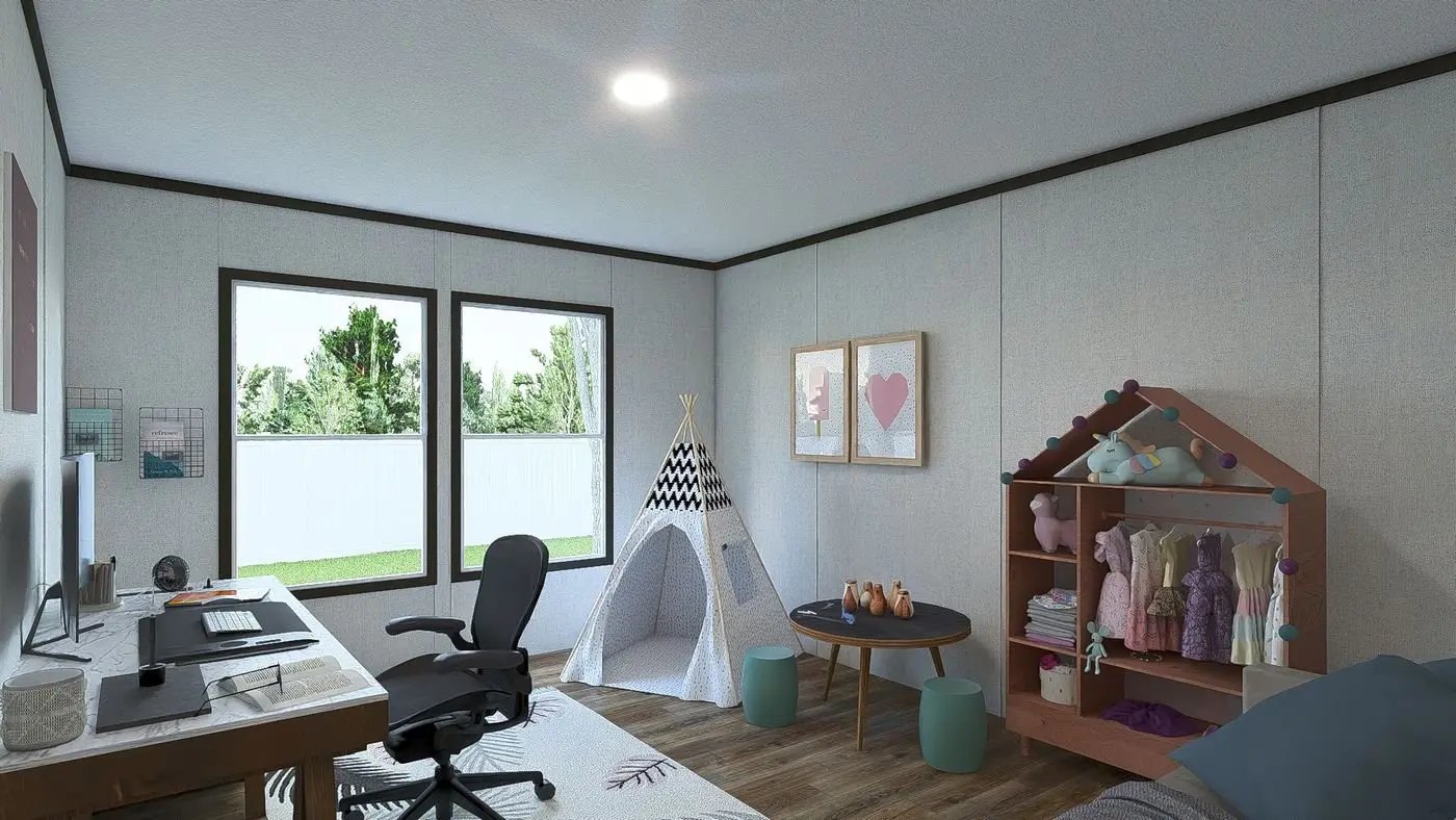 Flexible home office and playroom in the Clayton MiYO Empower