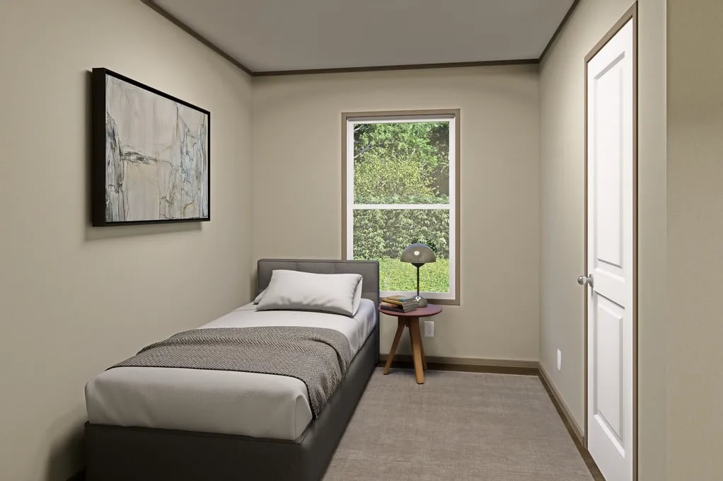 Bright secondary bedroom in the Clayton Epic Mariner manufactured home