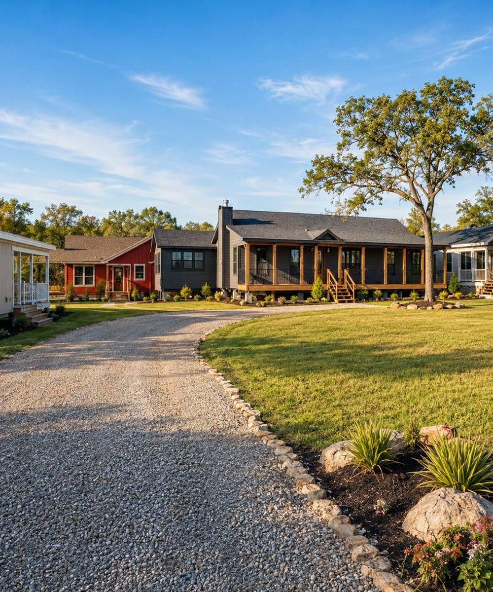 Equipo de casas modulares de Premier Homes en Cedar Creek, Texas