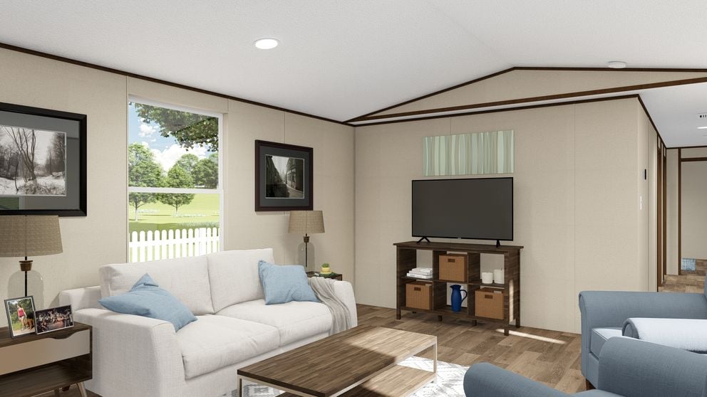 Cozy living area in The Glory TRS14763BH manufactured home