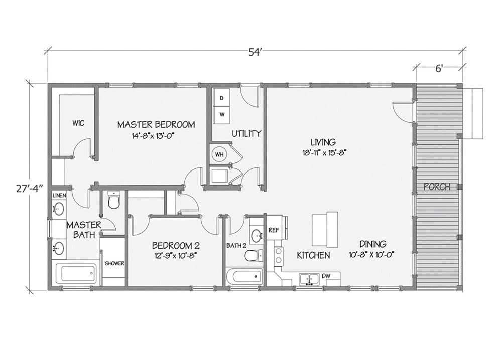 The Tidewater Cottage floor plan