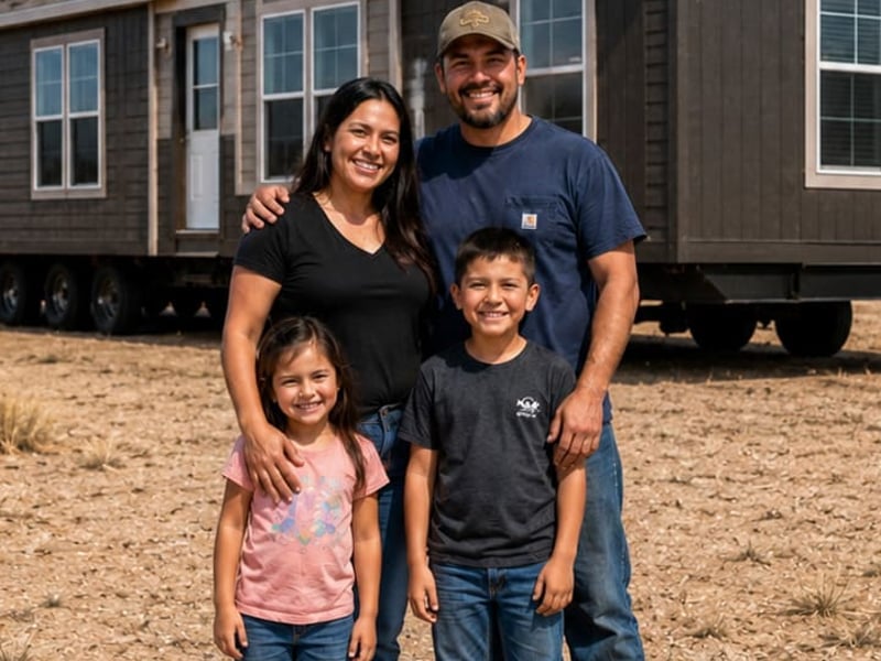 family buying a manufactured home in Midland, Texas