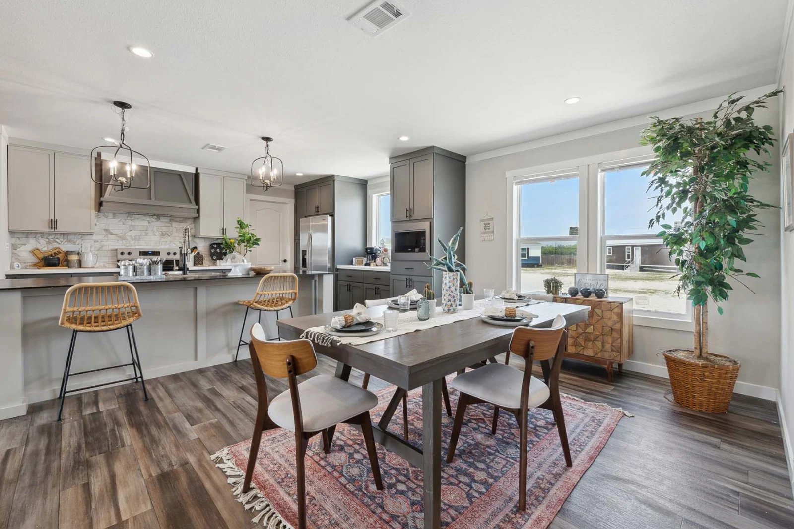Dining area in the Winter Series 32x56H manufactured home