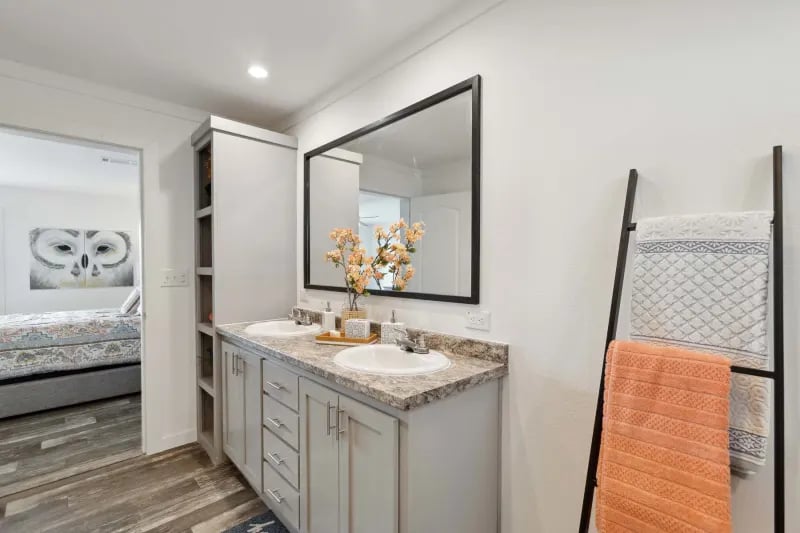 Bathroom entrance in the Winter Series 3276H by Champion Homes