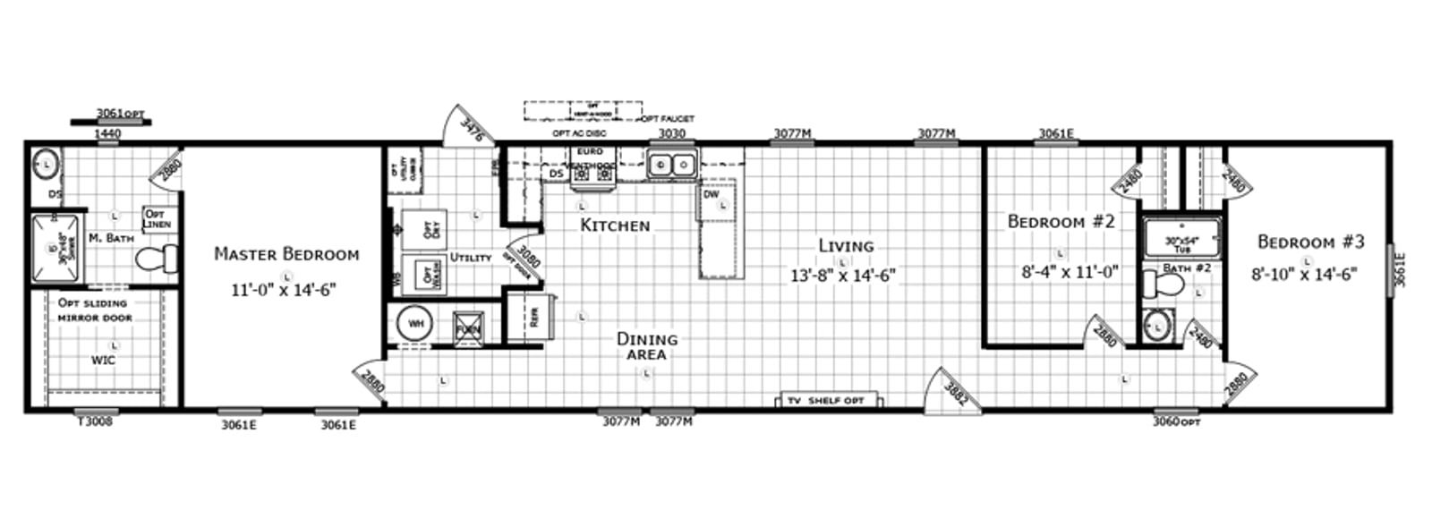 Floorplan of Champion Select 1676-P home for sale in Tyler, TX