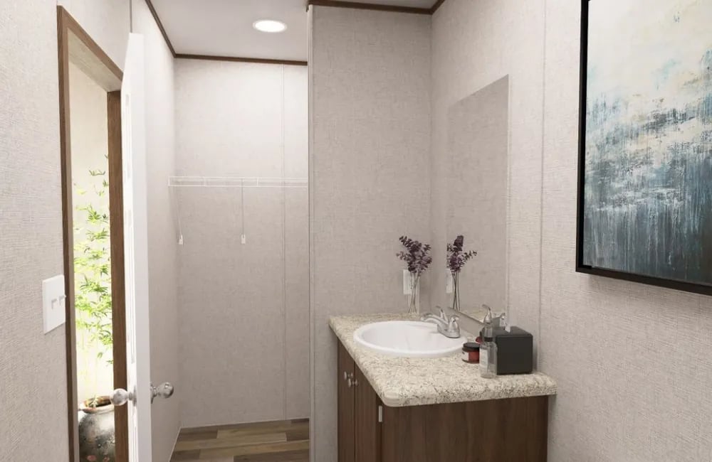Primary bathroom in The Dogwood by TRU Homes
