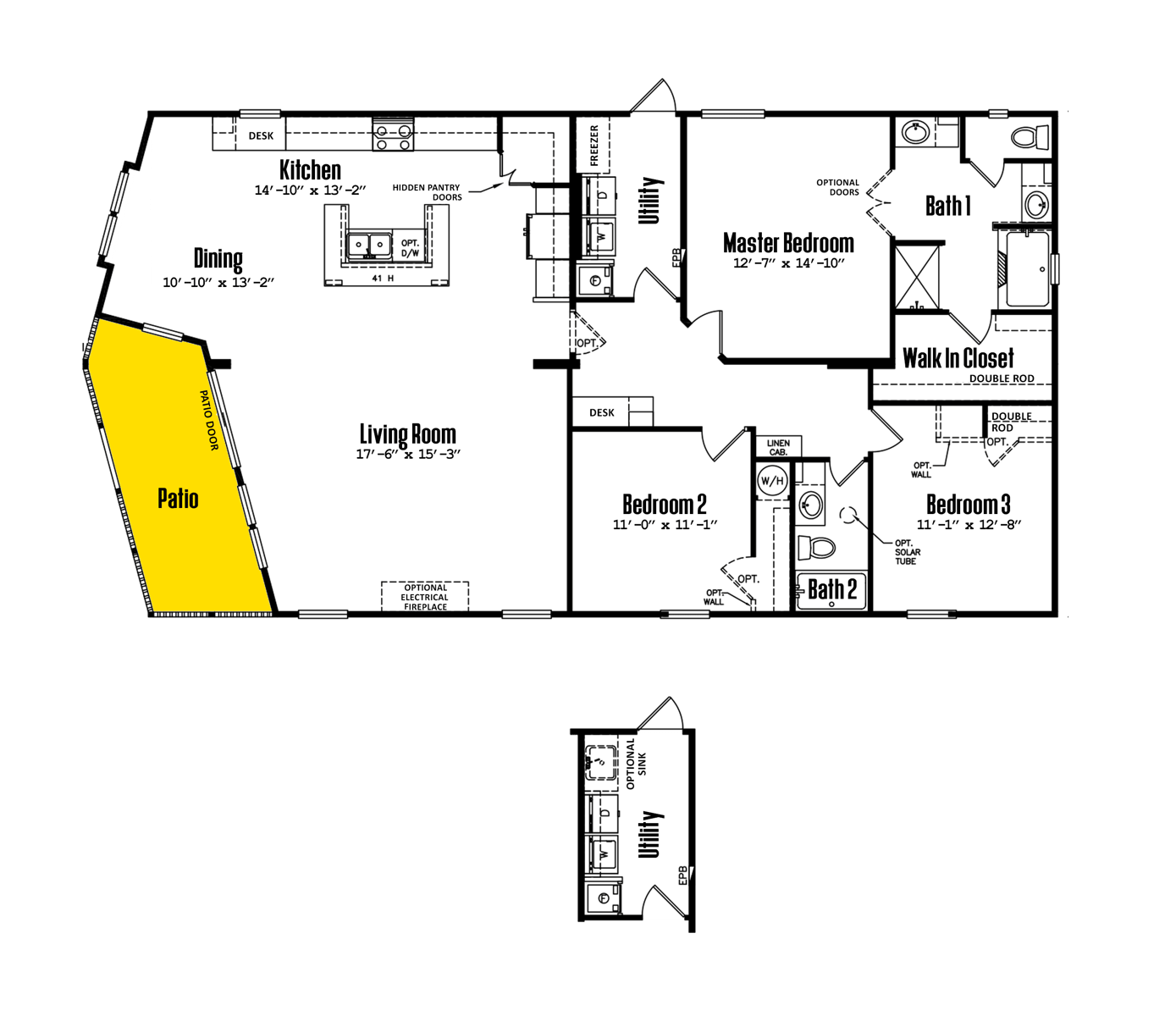Floorplan of Legacy 32x64 - 3 Bedroom home for sale near Whiteface