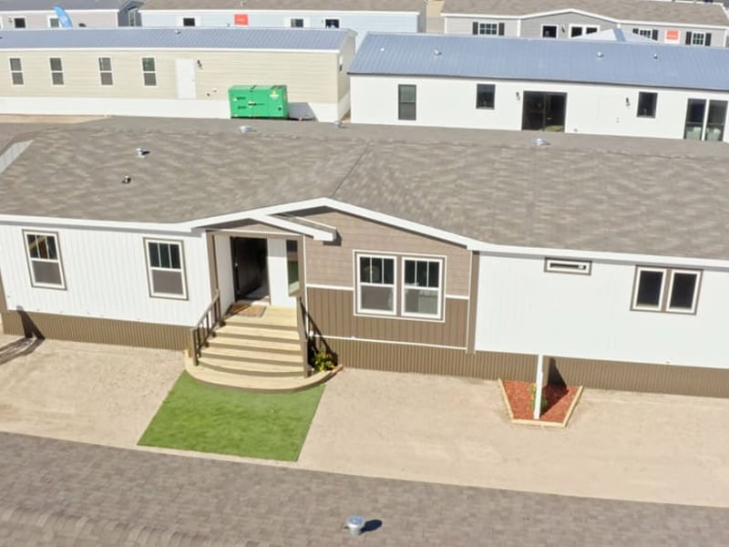The Shoal Creek modular doublewide exterior for sale in Cedar Creek Texas