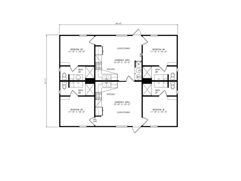 Workforce doublewide home floorplan Midland