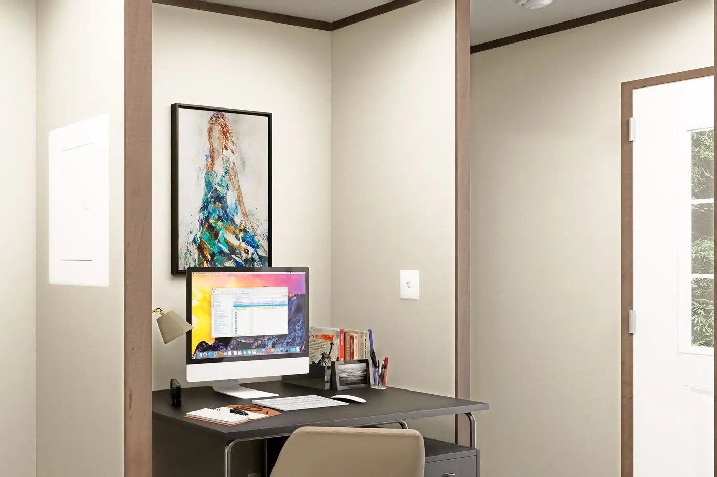 Home office nook in the Epic Tide manufactured home